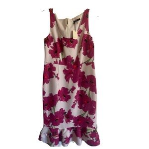 NWT TRINA TURK floral print midi dress sleeveless with purple floral print SZE 8
